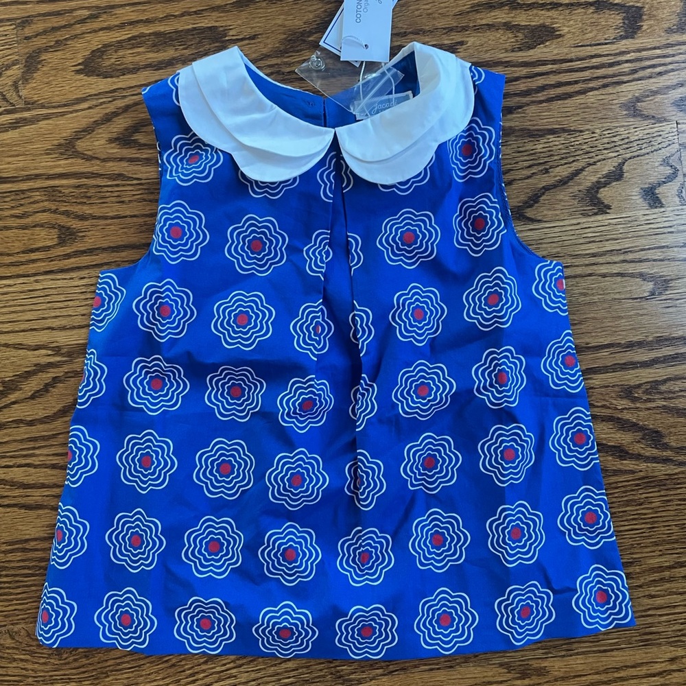 Jacadi Girls size 4 sleeveless top. Brand new with tags